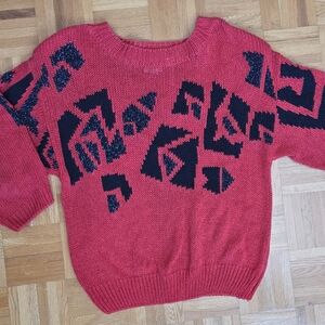 Red Geometric Sweater
